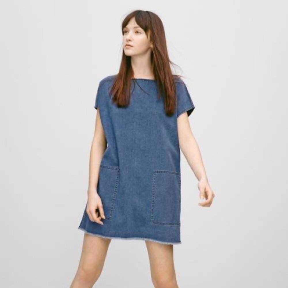 Aritzia Wilfred Free Nori Denim Mini Dress Blue Size Medium